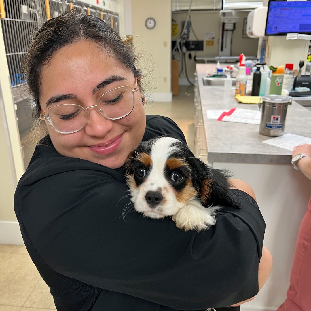 Andrea with dog